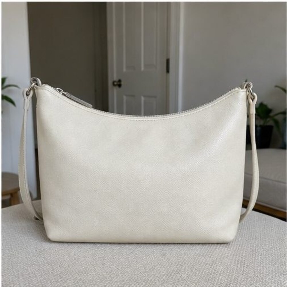 Cream Saffiano Crossbody Bag